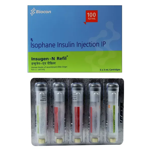 INSUGEN-N REFIL 100IU 5X3ML CART