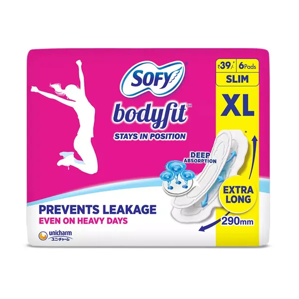 SOFY SA/PADS BODYFIT EXTRA LONG 6PC