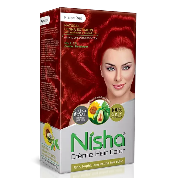 NISHA CREME COLOR BOX FLAME RED 138GM