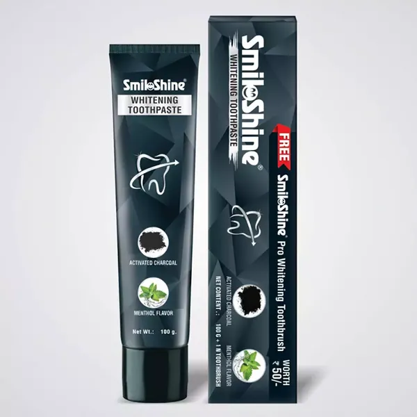 SMILOSHINE T/PASTE WHITENING CHARCOAL 150GM