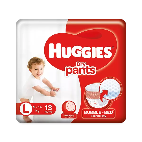 HUGG DIAP DRY PANTS L 13PC