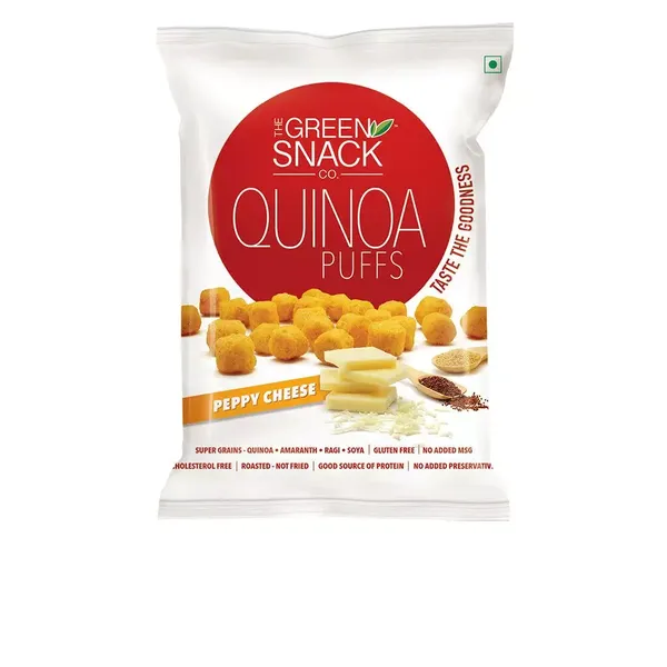 GREEN SNACK QUINOA PUFFS CHEESE 50GM