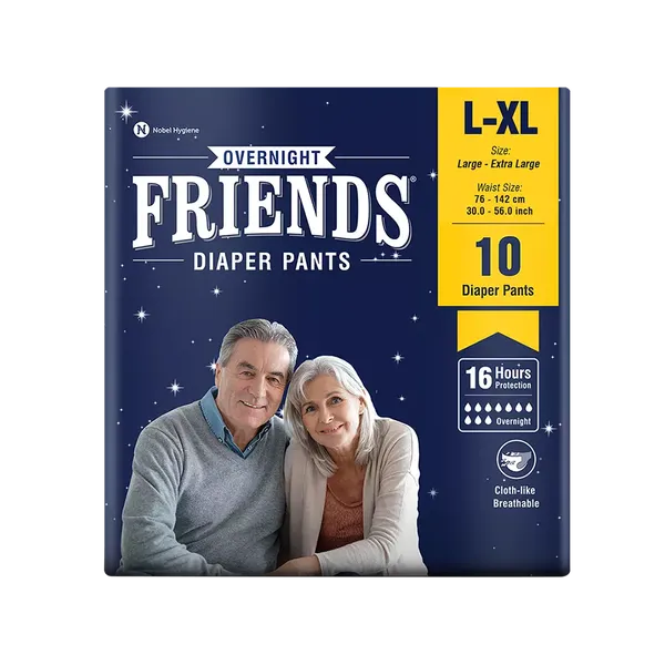 FRIENDS PULLUPS OVERNIGHT L/XL 10DIAPER PANTS