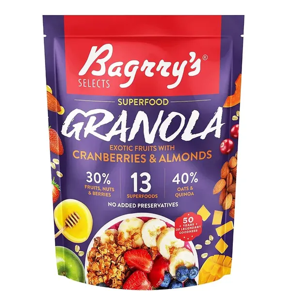 BAGRRY S GRANOLA EXOTIC FRUITS 400GM