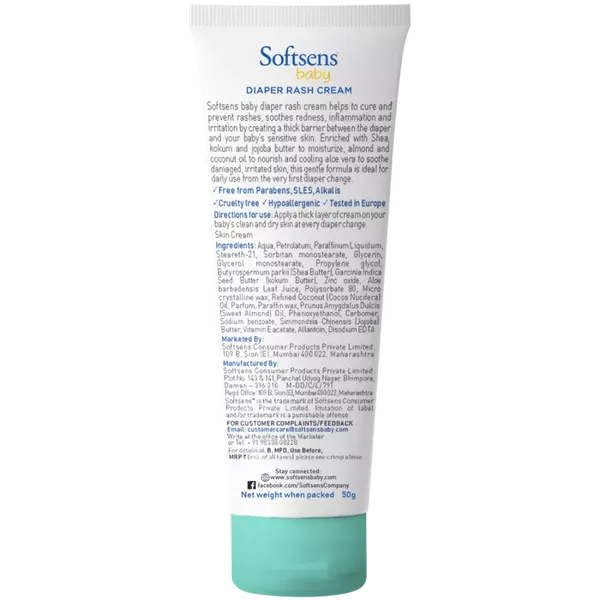 SOFTSENS BABY DIAPER RASH CREAM 50GM