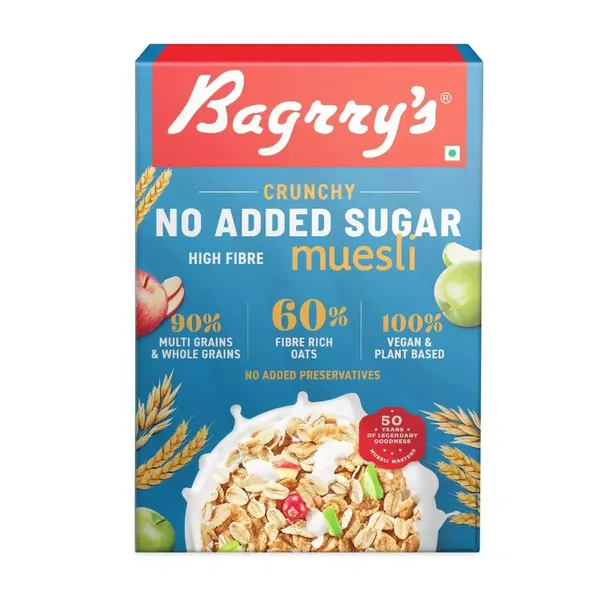 BAGR MUESLI CRUNCHY NO SUGAR 500GM