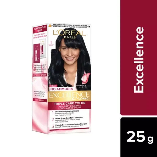 LOREAL?ARIS?XCELLENCE HAIR COLOR NATURAL BLACK 1 25GM+25ML