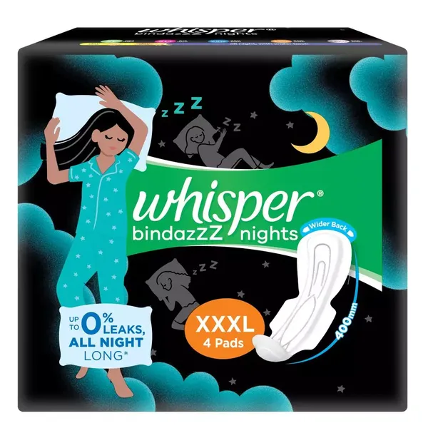 WHISPER SA/PADS ULTRA NIGHT XXXLW 4PC