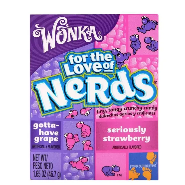 WONKA CAND NERDS STRAWBERRY GRAPE 46.7G