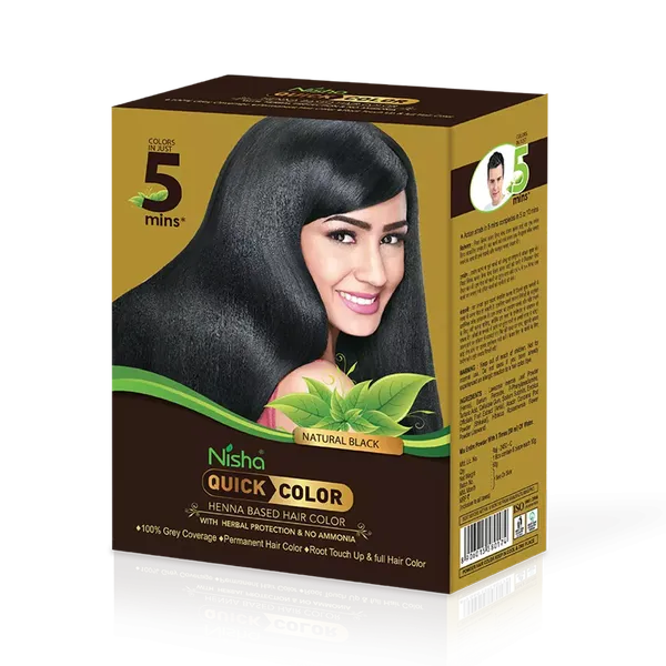 NISHA QUICK COLOR BOX NATURAL BLACK 60GM