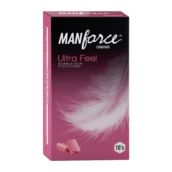 MANFORCE CONDOM ULTRA FEEL BUBBLGUM 10PC