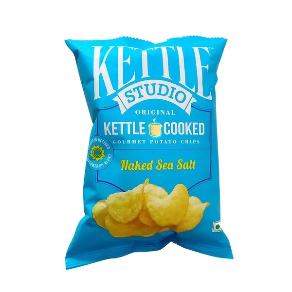 KETTLE CHIPS NAKED SEA SALT 47GM