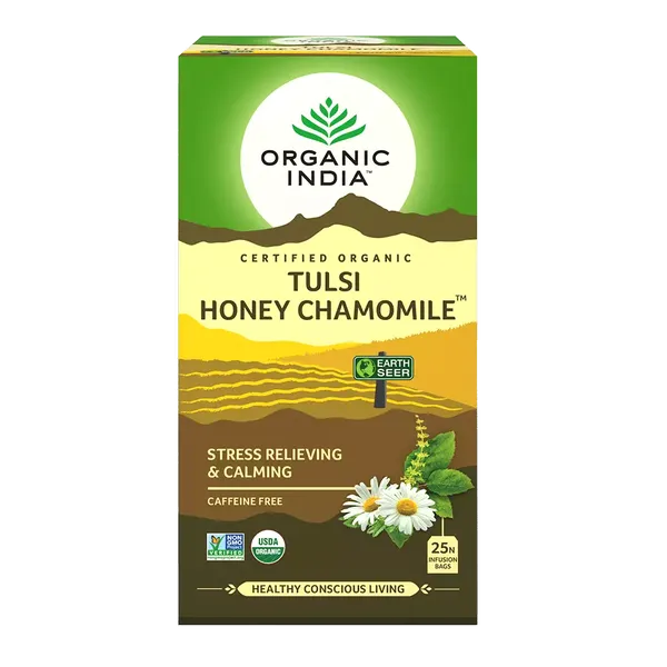 ORGANIC GR/TEA HONEY CHAMOMILE 25BAG