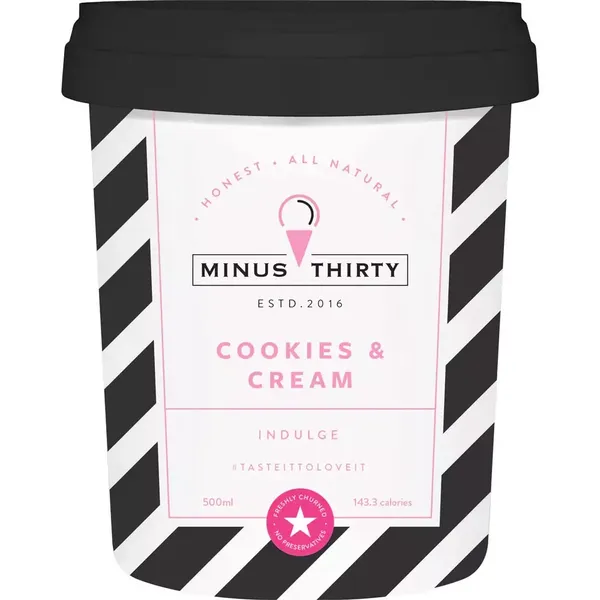 MINUS THIRTY COOKIES & CREAM 500ML