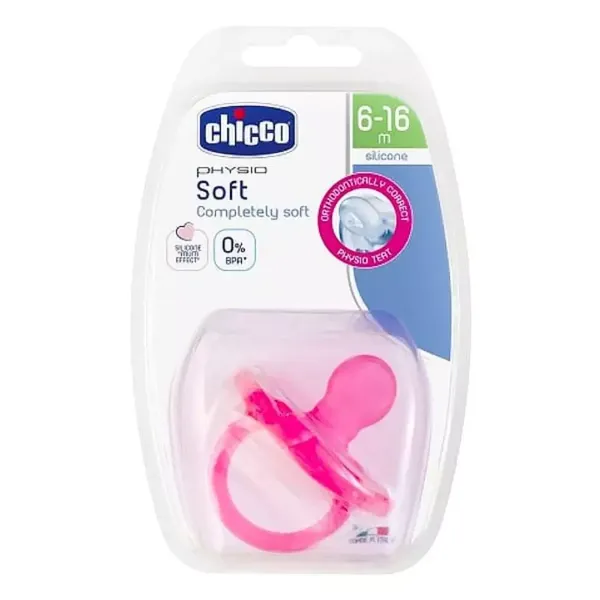 CHICCO SOOTHER SOFT PINK 6-16M 1PC