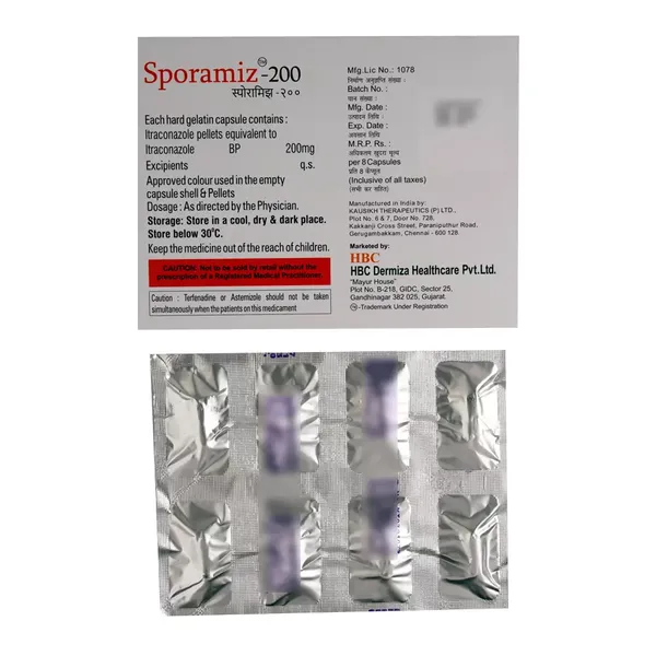 SPORAMIZ 200MG 8CAP