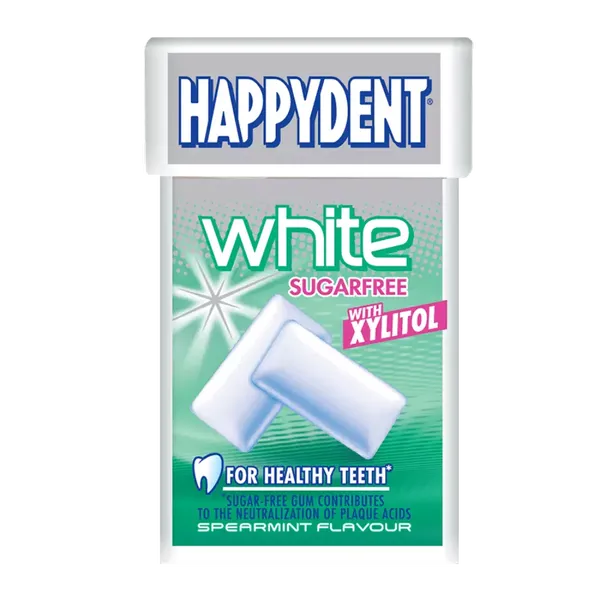 HAPPYDENT CHEW GUM S/F WHTE XYLST 16.5GM