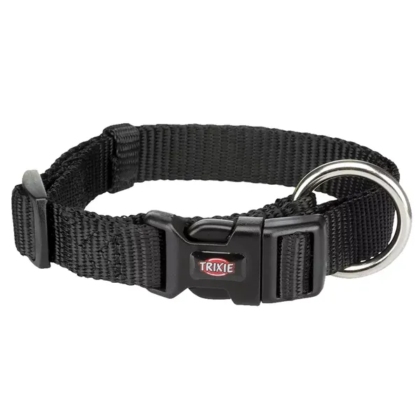 TRIXIE PREMIUM COLLAR  35-55CM/20MM  M-L  JET BLACK 1PC