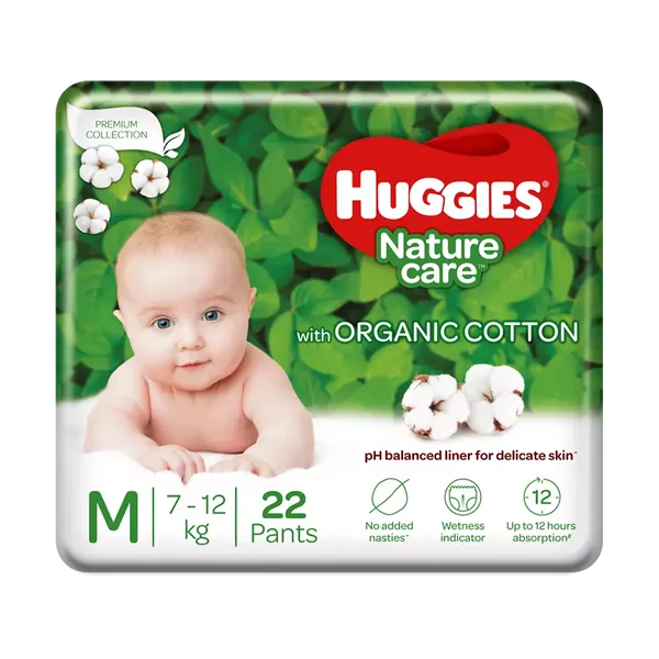 HUGGIES DIAP NATURE CARE PANTS M 22PC