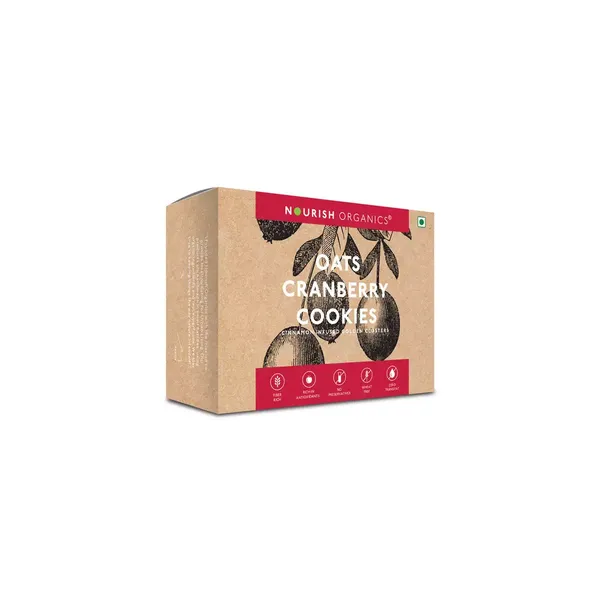 NOURISH ORGANIC COOKIES OATS CRANB 130GM