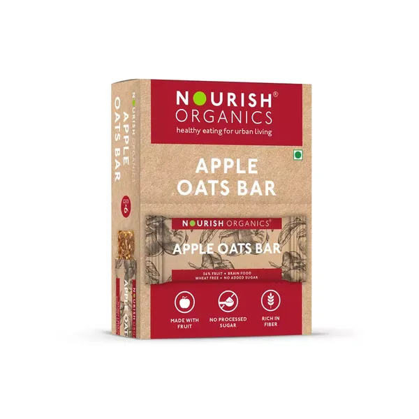 NOURISH ORGANIC BAR APPLE OATS 6X30GM