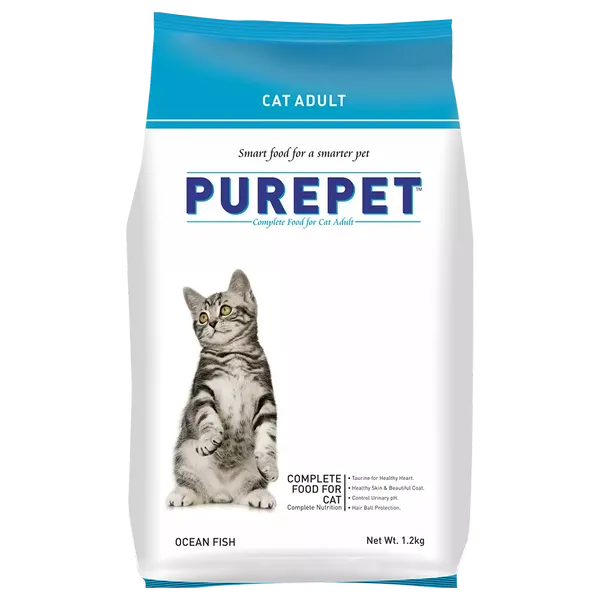 PUREPET CAT FOOD ADULT (+1 YEAR) OCEAN FISH DRY 1.2KG