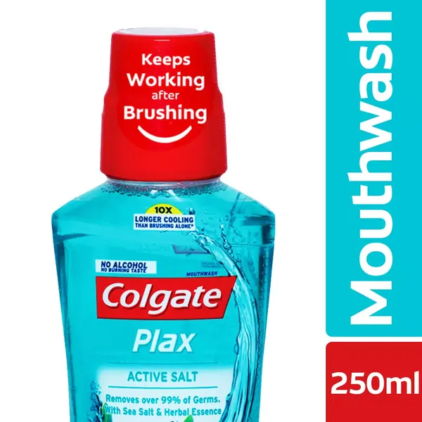 COLG M/WASH PLAX ACTIVE SALT 250ML