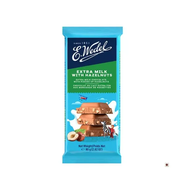 WEDEL CHOC HAZELNUTS BAR 80GM