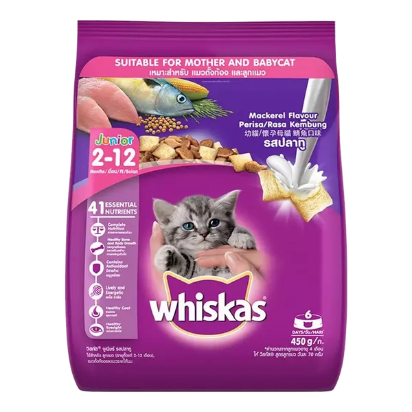 WHISKAS JUNIOR MACKEREL 450GM