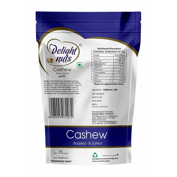 DELIGHT NUTS R/S CASHEW 200GM