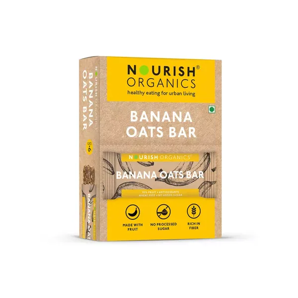 NOURISH ORGANIC BAR BANANA OATS 6X30GM