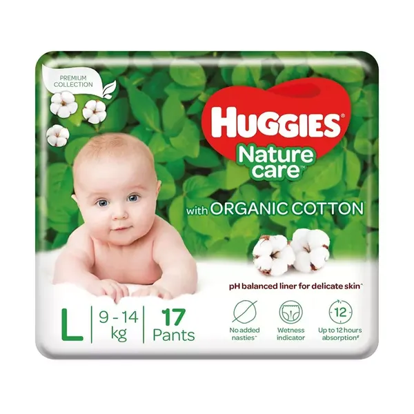 HUGGIES DIAP NATURE CARE PANTS L 17PC