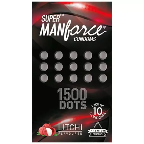 MANFORCE CONDOM 1500 DOTS LITCHI 3PC