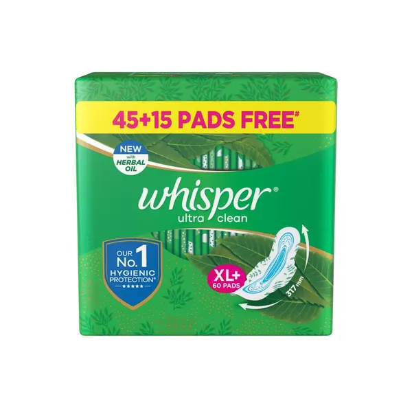 WHISPER SA/PADS ULTRA CLEAN XL+ 60PC