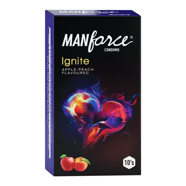 MANFORCE CONDOM IGNITE APPLE-PEACH 10PC