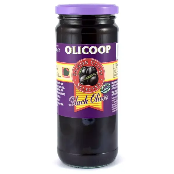 OLICOOP BLACK OLIVES 450GM