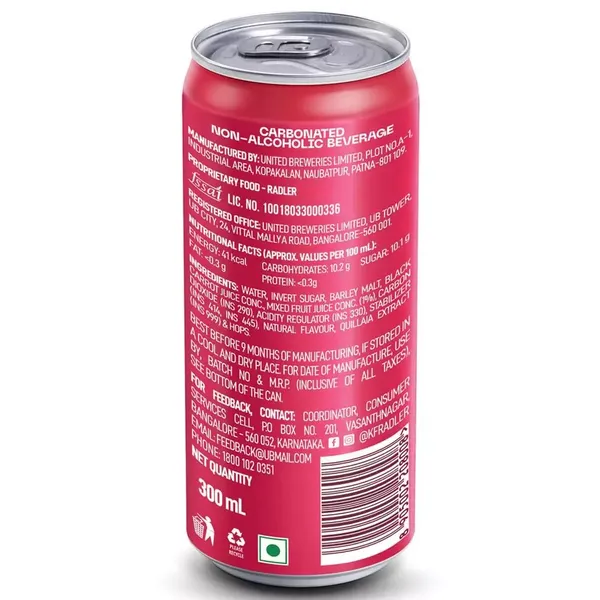 KINGFISHER RADLER STRAW & CRANBERY 300ML