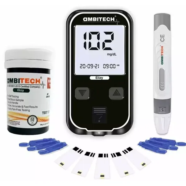 AMBITECH ELIZY GLUCOMETER WITH 10 STRIPS