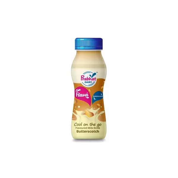 PRABHAT FLAVA FLAVOURED MILK BUTTER SCOTCH PET BOTTLE 180ML