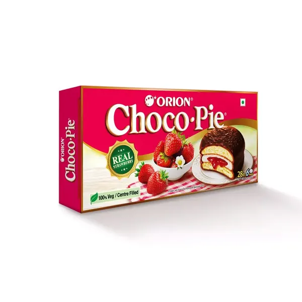 ORION CHOCO PIE-6P STRAWBERRY 16PCS