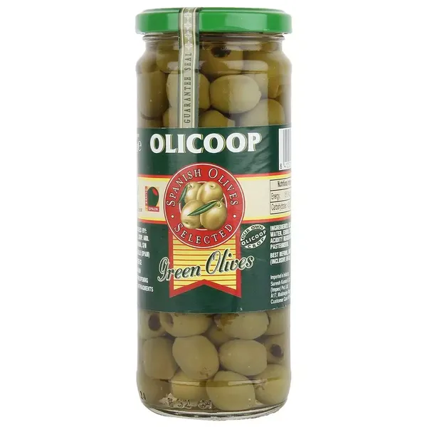 OLICOOP GREEN OLIVES 450GM