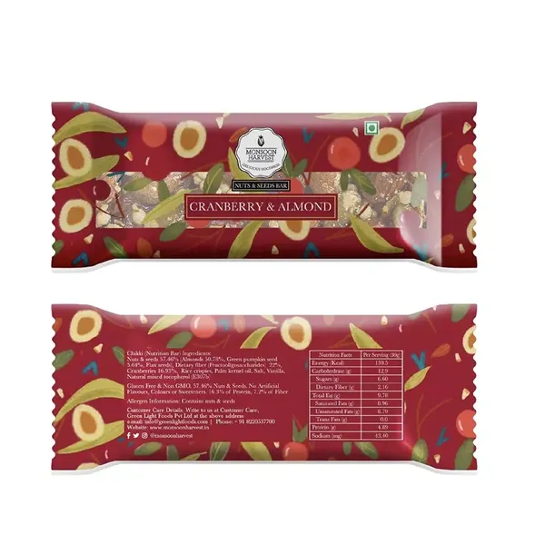 MONSOON HARVEST BAR CRAN/ALMND 350G