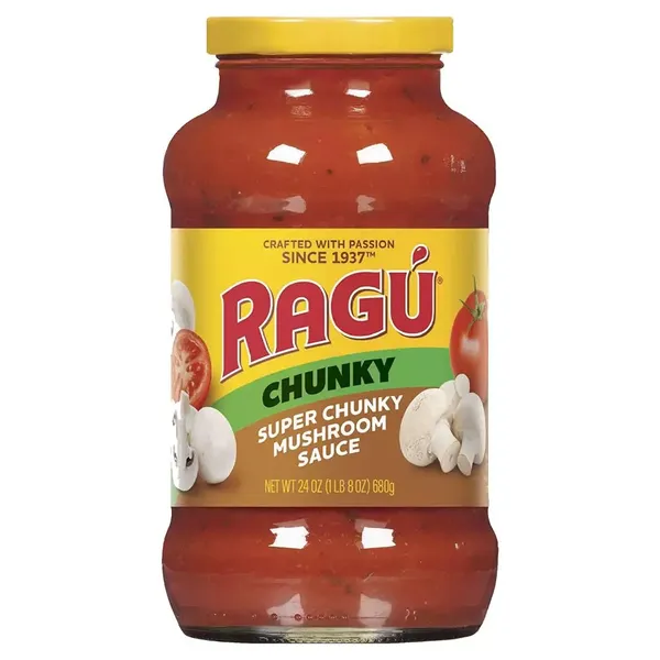 RAGU CHUNKY SAUCE SUPER CHUNKY MUSHROOM 680GM