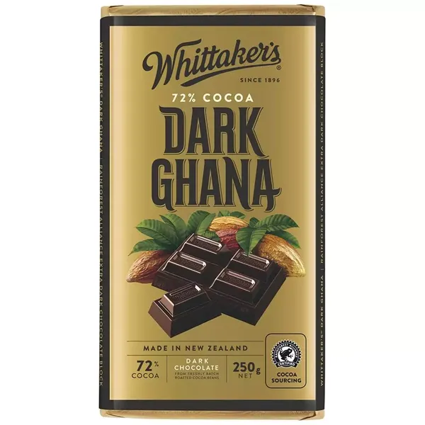 WHITTAKERS DARK FRUIT & NUT 72% BAR 250G