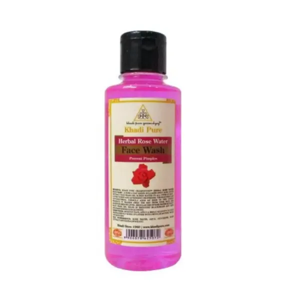 KHADI F/WASH ROSE WATER 210ML