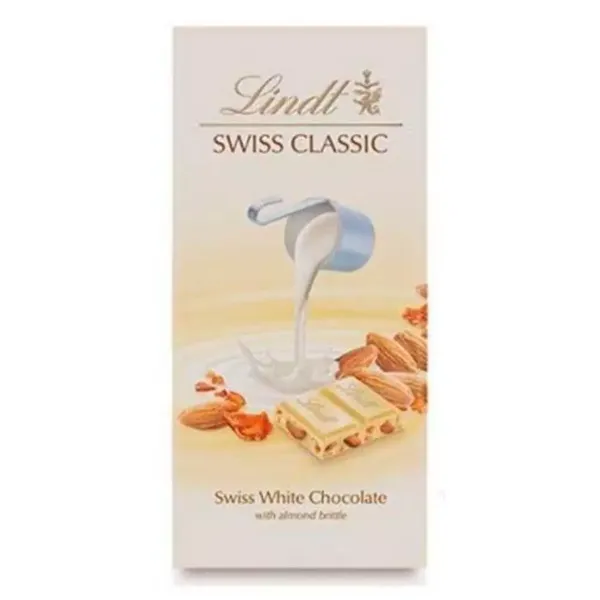 LINDT SWISS CLASSIC WHITE CHOC 100GM I