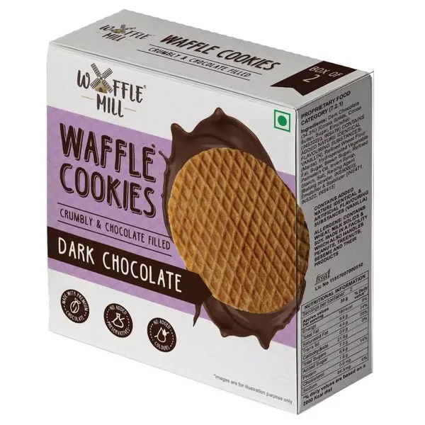 WAFFLE COOKIES DARK CHOCOLATE 70GM