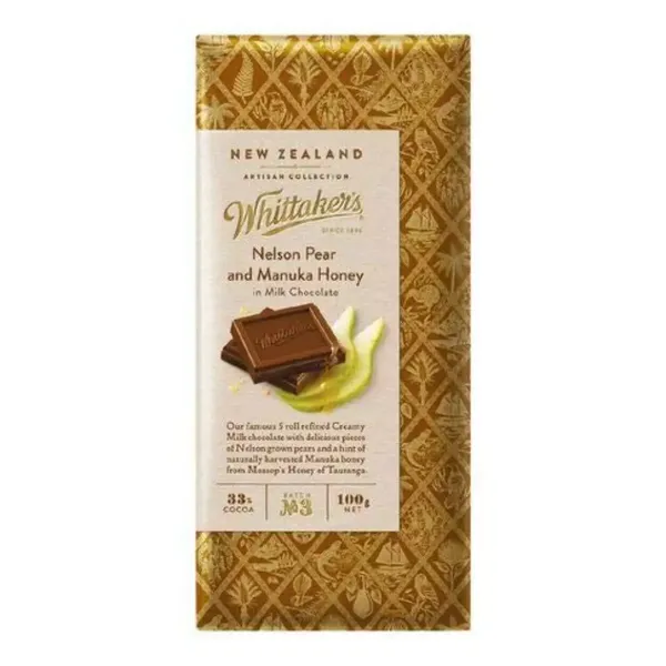 WHITTAKERS CHOCNELSON PEARMANUKAHONY 100GM