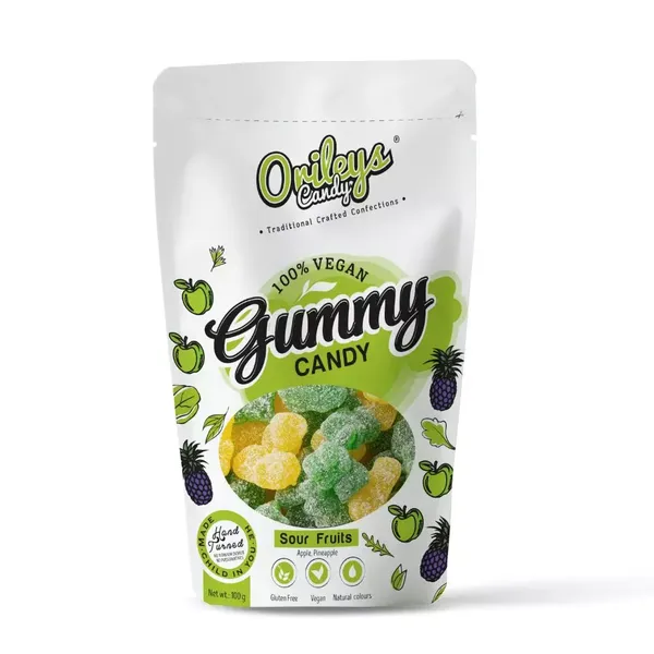 ORLEYS GUMMY CANDY SOUR FRUIT CUBES 100GM