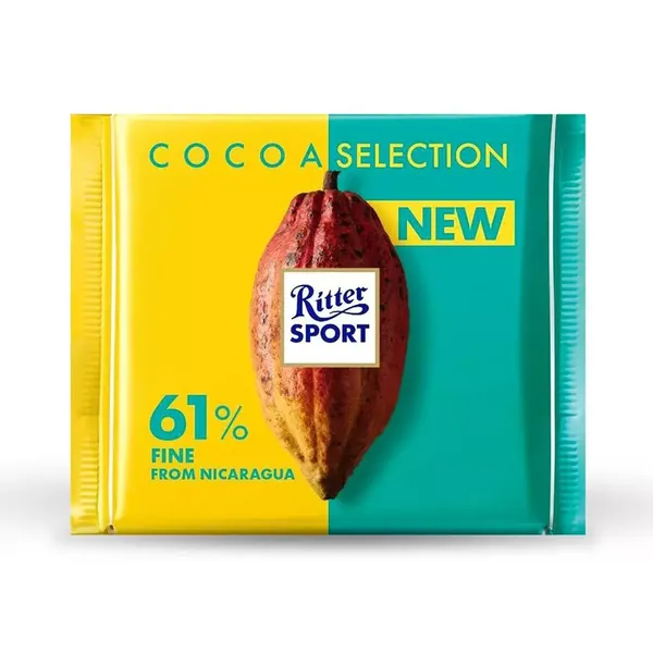 RITTER SPORT 61% DARK CHOCOLATE FINE NICARAGUA 100GM